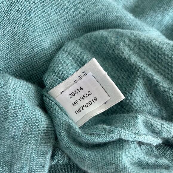 Peter Millar Crown Soft Teal Blue 1/4 Zip Silk Merino Wool Blend Sweater Size XL - Picture 8 of 12